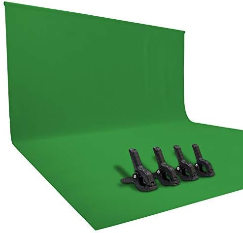 ISSUNTEX 9X15 ft Background Polester Backdrop, Photo Studio, Collapsible High Density Screen for Video Photography and Television-Green