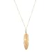 Women Vintage Feather Pendant Necklace, Cheesea Long Chain Necklace Sweater Statement Angel Jewelry (Gold)