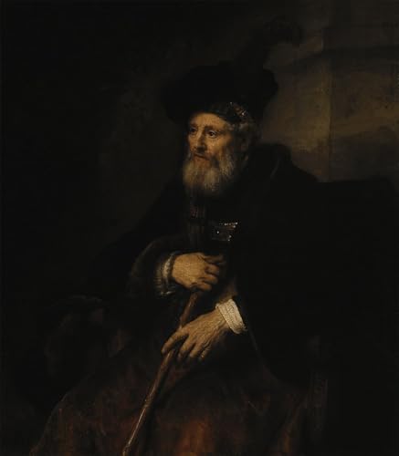 Tableau Peinture sur Toile Portrait Vieil homme de Rembrandt 60x90cm pour Décoration Salon
