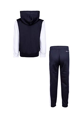 Nike Boy`s Dry Fit Therma Zip Hoodie & Sweatpants 2 Piece Set (White(86G933-W1X)/Black, 24 Months) #TOP1