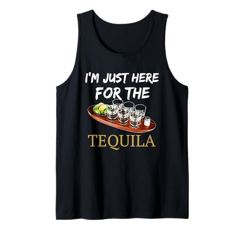 Estoy aquí para beber tequila con sal de lima y tequila Camiseta sin Mangas
