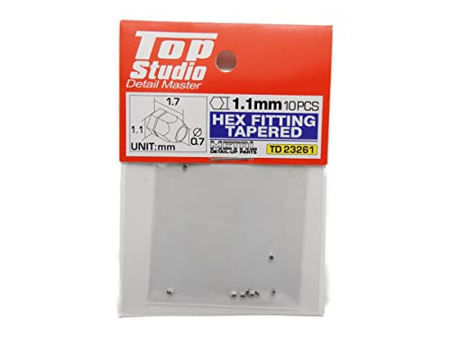 トップスタジオ TOP STUDIO HEX 1.1mm テーパード フィッティング 六角ナット 極小 金属パーツ スケールモデル 10個入り (td23261)