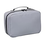 Generisch Borsa da viaggio per trucco, lavabile in lavatrice, grande capacità, cosmetici, borsa da viaggio, per amico, marito, viaggiatore, adolescente, detergente per il viso, lozione, rasi, grigio