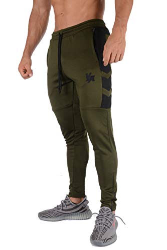 YoungLA Track Pants Men Workout Athletic Joggers Training Tapered Gym 205 Olvbk L