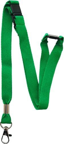 15mm Colourful Neck Lanyard with 3 Point (Triple) Safety Breakaway (Black, 1 Lanyard)