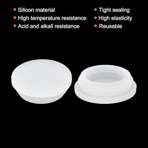 Image of MECCANIXITY 2pcs Silicone Snap in Locking Hole Plugs,28mm /1.1 Inch Mounting Diameter Narrow Groove Width 2.5mm Panel Seal Cover Round for Kitchen Bulkheads Waterproof Sealing Plugs Clear