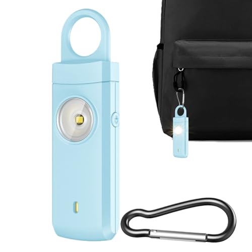 個人用防犯アラーム | LEDライト搭載 130dB 大音量サイレン Type-C充電式ホーン,女性用安全キーホルダー | 子供と女の子のランニング、ウォーキング、アウトドア、旅行、キャンプ、ホテル、大学、夜間用