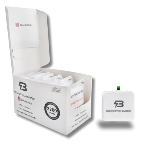 Boostrcharge Emergency Charger for iPhone (10 Pack), Single-Use, Pre-Charged, Disposable, for Power Outages, Natural Disasters, Partying & Rave Essential, Travel Must Have