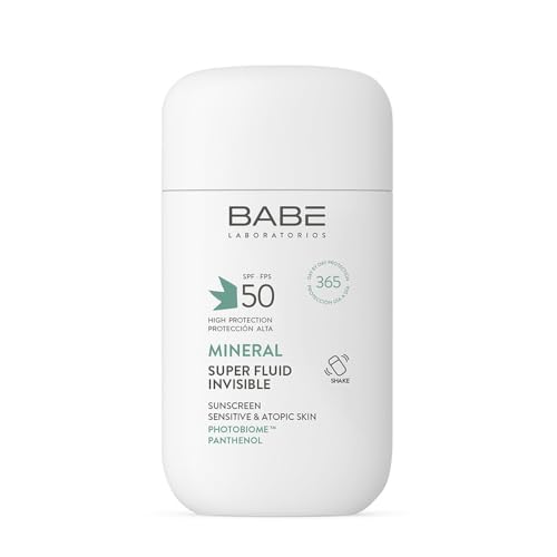 Laboratorios Babé - SUPER FLUID MINERAL SPF 50 | Protector Solar Mineral de Amplio Espectro | Ideal para Piel Sensible y Atópica | Protección Avanzada Contra UVA y UVB | Textura Ligera