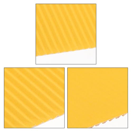 Image of uxcell 10pcs Corrugated Cardboard Paper Sheets,Golden Yellow,14 inch x 10inch,for Craft and DIY Projects