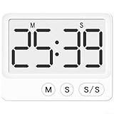 KHIronHive Timer digitale magnetico per conto alla rovescia con grande schermo LCD, funzionamento silenzioso per cucina, cucina, studio, ufficio, 99M59S, tempo di marcia avanti e indietro, facile