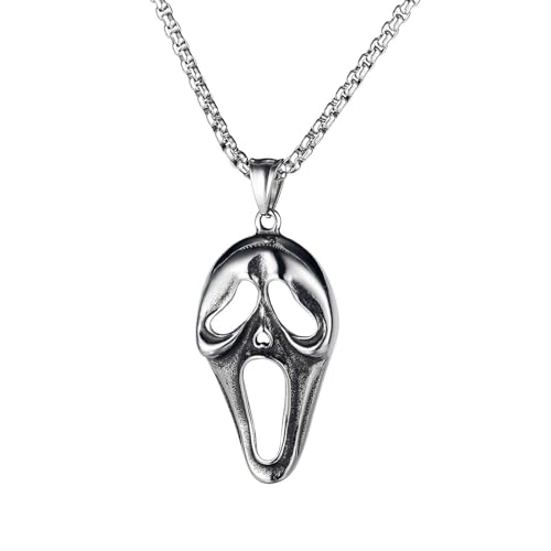 Collar de acero titanio para lucir en fiestas de Halloween y conciertos de metal oscuro