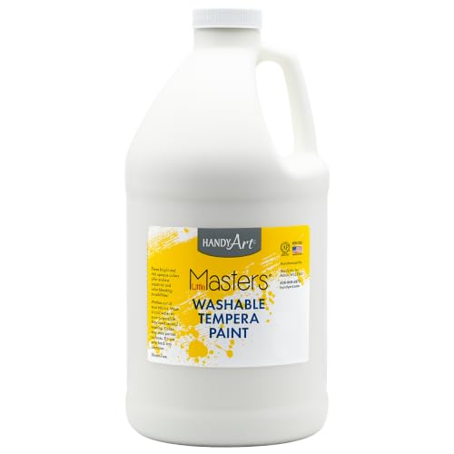 Handy Art Little Masters Washable Tempera Paint White Half Gallon 64 oz