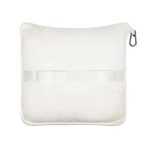 BlueHills-Premium-Soft-Plush-Travel-Blanket-Pillow-for-Airplane-Traveling-Essentials-in-a-Bag-Flight-Throw-with-Backpack-Clip-Compact-Portable-Plane-Accessories-Ivory-White-T025