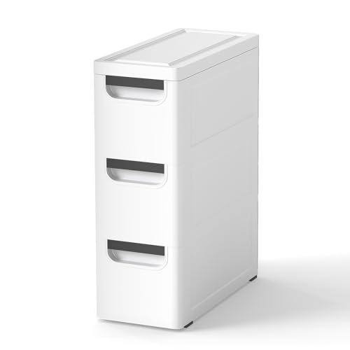 Youyijia Schmaler Badezimmerschrank auf Rollen, Schmaler Badezimmerschrank...