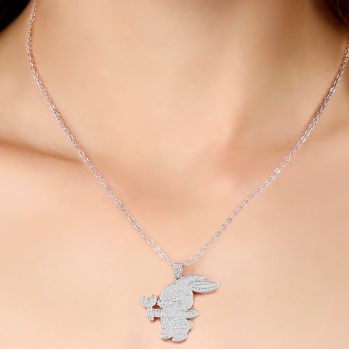 Bunny Necklace Bunnies Pendant Jewelry Merchandise Cubic Zirconia 18K Gold Plated4