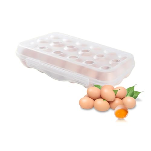 Flygragon Deviled Egg Containers with Lid Egg Holder for Fridge Eggs 18 Count Stackable Storage Container Transparent Kitchen Eggs Keeper