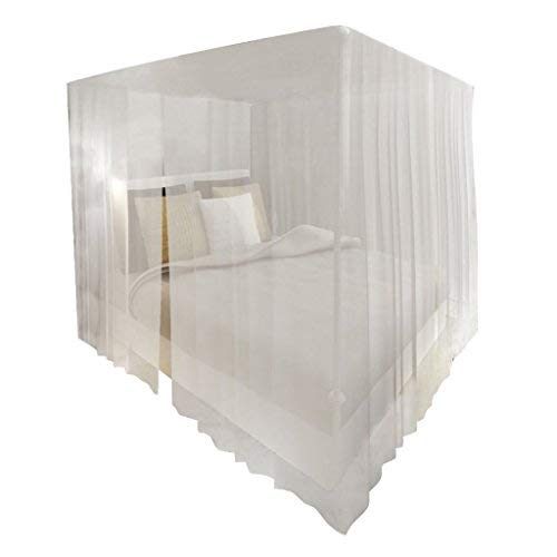Festnight Conjunto de Mosquitera Cuadrada Neto de Cama 3 Aberturas Juego de 2 - Color de Blanco, 220x200x210 cm
