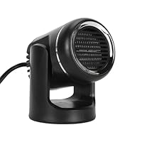 Fockety Autoheizung, 12 V, 120 W, 2-in-1-Heizung, Kühlgebläse, schnelles Aufheizen, tragbarer, um 360° drehbarer Windschutzscheiben-Heizungs-Defroster mit einsteckbarem Zigarettenanzünder