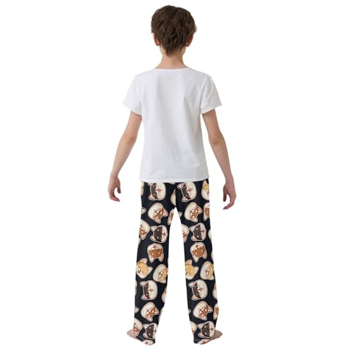 ZZKKO Cute Shiba Boys Pants for Kids Jogger Pants with Pockets S-XL3