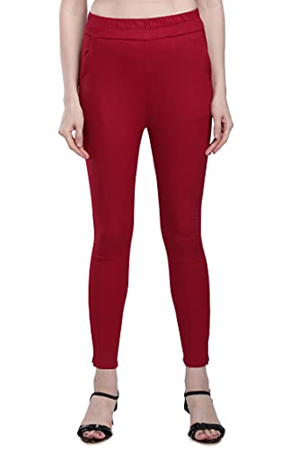 Image of Plus Size Slub Lycra Trouser Cigarette(Pencil) Pants Sizes(26 to 44)
