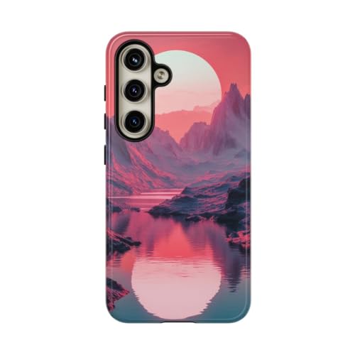 Coque Samsung S24 paysage de montagne rose pour vos sorties nature