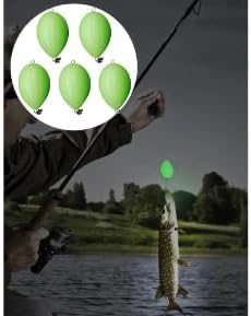 Pack of 5 Luminous Egg Float Night Fishing Long-Distance Casting Rotating Fishing Float Bobber Bait Accessories