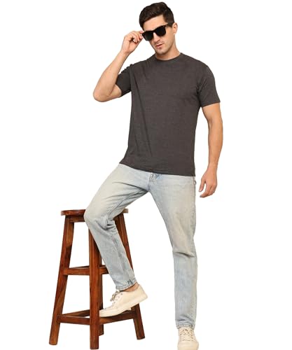 Image of Unisex Round Neck Plain T-Shirt | Combed Bio-Washed Ring Spun Cotton for Men & Women, Short Sleeves