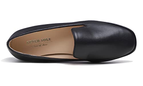 Image of FEVERSOLE Women's Fashion Dress Comfort Low Heel Office Penny Loafer Flats