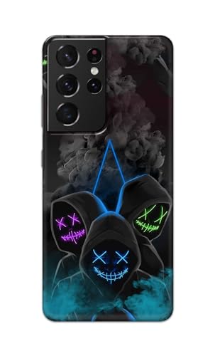 Image of PRINTFIDAA Printed Hard Back Cover Case for Samsung Galaxy S21 Ultra 5G Back Cover (Mask Man) -112