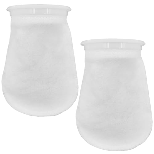 2Pcs 4 Inch Ring Filter Socks 200 Micron, Aquarium Felt Socks, Aquarium Filter Bags for Freshwater Saltwater Aquariums Fish Tank, Sump Filter Socks, Use in Ponds Overflows, 4 Inch Ring by 7 Inch Long