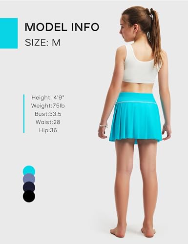 Image of FitsT4 Sports Girls Swim Skirts with Pocket & Shorts UPF 50+ Swimming Bottom Kids Bathing Skort for Surfing Beach Volleyball