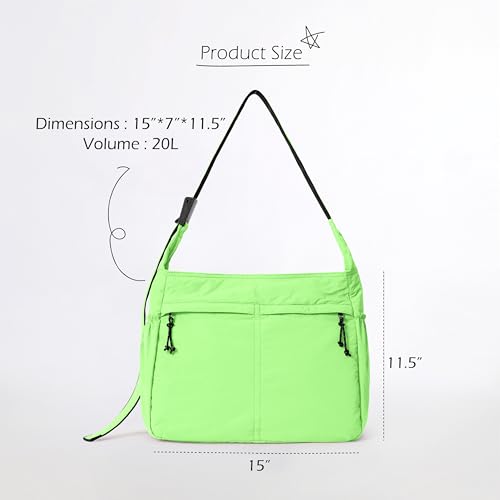 Image of ODODOS 20L Crossbody Tote Bag Large Capacity Lightweight Hobo Shoulder Sling Bags for Gym Shopping Beach Travel