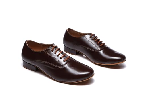 Men's Leather Round Toe Dancing Shoes for Latin Rumba Waltz Tango Performence Ballroom Dance Shoes4