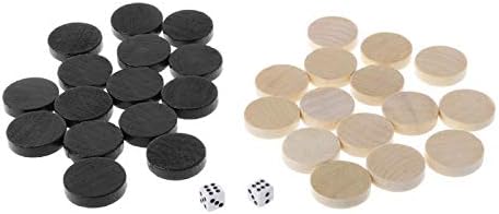 Youngy 30 piezas de ajedrez de madera de backgammon para borradores, damas y trozo de ajedrez de backgammon