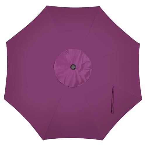 Image of Blissun 9' Outdoor Patio Umbrella, Outdoor Table Umbrella, Yard Umbrella, Market Umbrella with 8 Sturdy Ribs, Push Button Tilt and Crank
