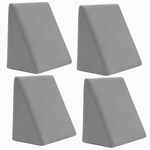 Image of CUSHIO Bed Wedge Pillow for Sleeping, Memory Foam Wedge Cushion for Acid Reflux, Back Support Pillow for Bed, Orthopedic Wedge Pillow for Neck & Back Pain, Leg Elevation Pillow (Grey) Pack of 4