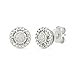 DGOLD Sterling Silver White Round Diamond Fashion Earrings (0.03 Cttw)