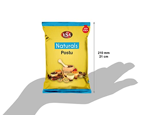Image of VSA NATURALS POSTU Poppy Seeds Khus Khus Indian Posto Dana Khas Khas 250GM | Premium Creamy White Seeds | Pure Natural Non GMO No Preservatives | Ideal for Curries Stews Laddoos Baking Desserts
