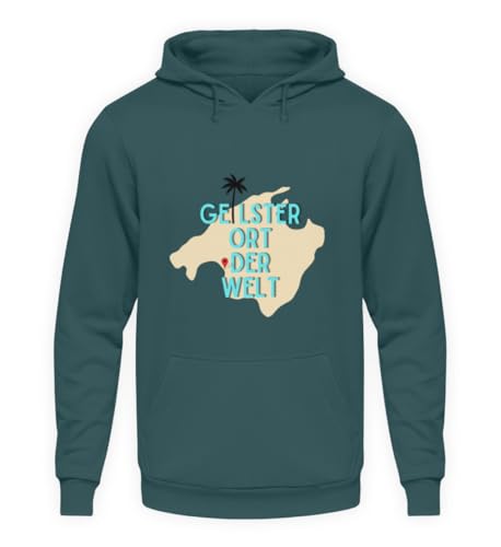 T-shirt à capuche unisexe coupe moderne avec motif imprimé allemand Mallorca