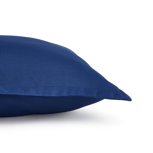 Image of Amazon Basics 2-Piece Soft Microfiber Kid's Comforter and Pillow Sham Set, Twin, Navy, Solid