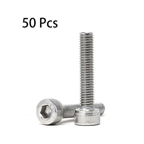 Image of iexcell 50 Pcs M5 x 25mm Thread Pitch 0.8 mm Stainless Steel 304 Hex Socket Head Cap Screws Bolts Kit
