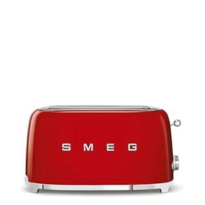 Smeg TSF02RDEU Broodrooster 4 plakjes 50's Style, Standaard, rood