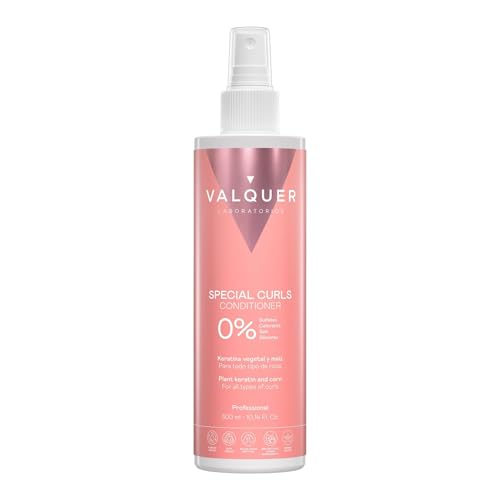 VALQUER Acondicionador Curly Zero Sin Aclarado | Define, Hidrata y Suaviza el Cabello Rizado | Con Keratina Vegetal y Maíz | Ingredientes Naturales | Vegano | 300 ml