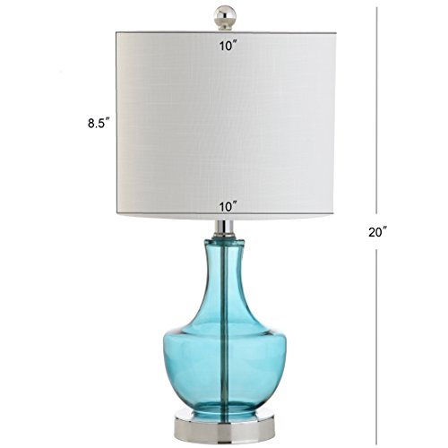 JONATHAN Y JYL1029C-SET2 Colette 20" Mini Glass Table Lamp, Transitional, Glam, Coastal, Modern, Elegant, Office, Living Room, Family Room, Dining Room, Bedroom, Hallway, Foyer, Amalfi Blue (Set of 2) - Image 3