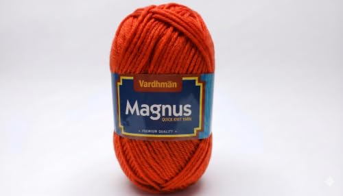 Image of Vardhman Magnus Knitting Yarn 100% Acrylic Bulky 4Ply Yarn (Pack of 1 Ball - 100g) - Knitting & Crochet Yarn for Winter Sweaters, Scarves, Blankets | Hypoallergenic, Hand Wash - Red