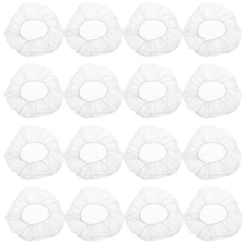 Luxshiny 50 Gorros Desechables de Tela No Tejida Blancos Diseño Elástico para Mantener el Cabello en Su Lugar, Ideales para Cocina E Industria