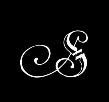 Ranger Products Monogram Script Font Initial Letter S - Decal Sticker, Die Cut Vinyl Decal for Windows, Cars, Trucks, Tool Boxes, laptops, MacBook - virtually Any Hard, Smooth Surface