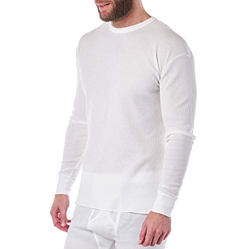 Image of Alpine Swiss Mens Thermal Long Sleeve Top Underwear Crew Neck Shirt Waffle Knit Henley Base Layer