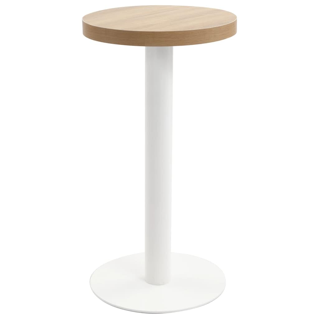 Tavolo da bistrot marrone chiaro, 40 cm, MDF | Struttura in acciaio, lavabile con un panno umido, per casa, ristorante, caffetteria, bar, facile da montare